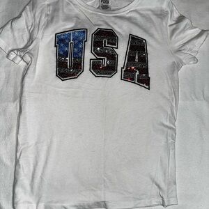 White USA PINK T-Shirt